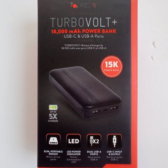 HELIX 18,000 MAH POWER🔋BANK WITH USB-C & USB-A PORTS AND UP TO 5X CHARGES - Picture 12 of 14